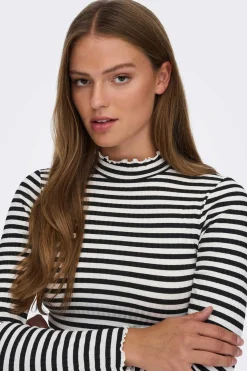 JDY T-Shirts-Top Manga Comprida Canelado