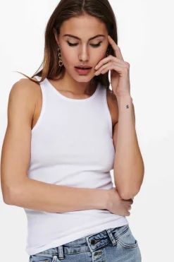 Only T-Shirts-Top Sem Mangas Em Canelado