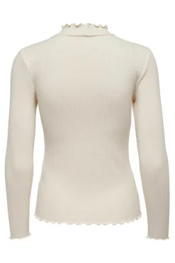 JDY T-Shirts-Topo Do Colarinho De Manga Comprida Perkins