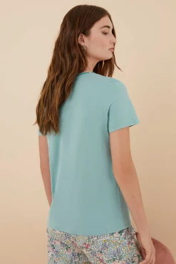 Women'secret Pijamas-T-Shirt 100% Algodao Em Com Botoes, De Manga Curta