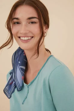 Women'secret Pijamas-T-Shirt 100% Algodao Em Com Botoes