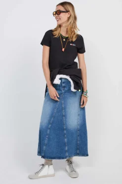 HI&BYE T-Shirts E Tops-T-Shirt 100% Algodao Preto Mini Logo