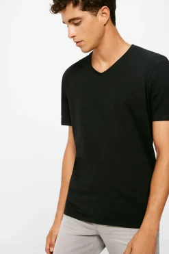 Springfield T-Shirt Basica Bico Lycra Preto