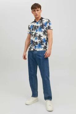 Jack & Jones T-Shirt Com Estampado Floral Marinho Clearance