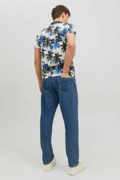 Jack & Jones T-Shirt Com Estampado Floral Marinho Clearance