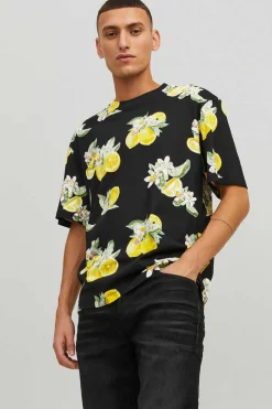 Jack & Jones T-Shirt Com Estampas Florais Amarelo New