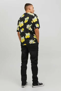 Jack & Jones T-Shirt Com Estampas Florais Amarelo New