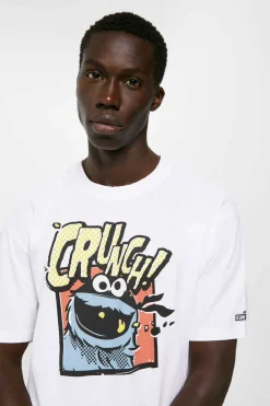 Springfield T-Shirt Cookie Monster Branco Discount
