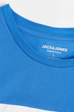 Jack & Jones T-Shirt Cor Block Azulado Outlet