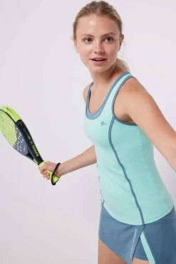 Dash and Stars T-Shirts-T-Shirt De Alcas De Microfibra Turquesa