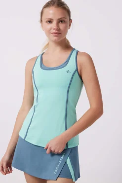 Dash and Stars T-Shirts-T-Shirt De Alcas De Microfibra Turquesa