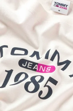 Tommy Jeans T-Shirt De Homem Com Logo Branco