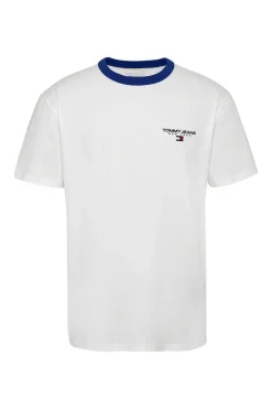 Tommy Jeans T-Shirt De Homem Com Logo Branco New