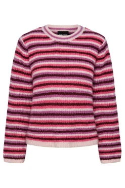 Pieces Sueteres E Cardigans-T-Shirt De Malha De Gola Fechada