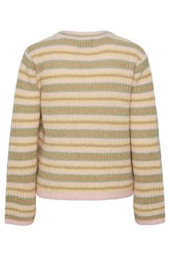 Pieces Sueteres E Cardigans-T-Shirt De Malha De Gola Fechada