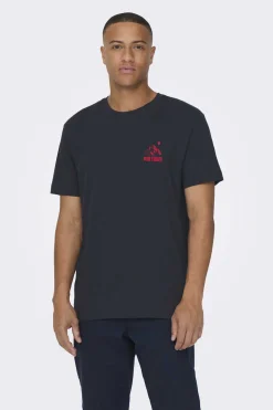 Only & Sons T-Shirt De Manga Curta Marinho Online
