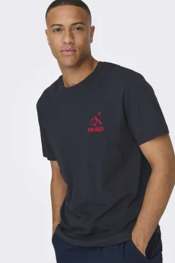 Only & Sons T-Shirt De Manga Curta Marinho Online
