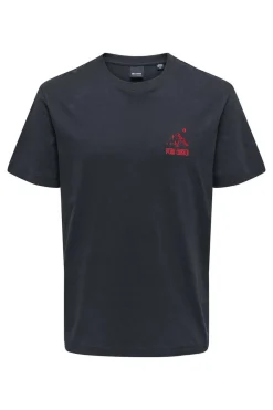 Only & Sons T-Shirt De Manga Curta Marinho Online
