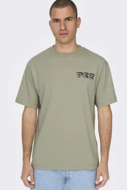 Only & Sons T-Shirt De Manga Curta Cinza