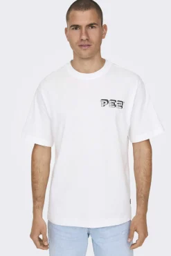 Only & Sons T-Shirt De Manga Curta Branco Hot