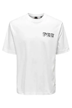 Only & Sons T-Shirt De Manga Curta Branco Hot