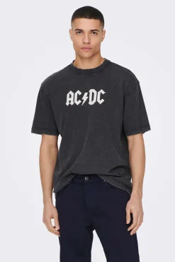 Only & Sons T-Shirt De Manga Curta "Ac/Dc" Preto Sale