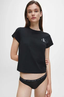 Calvin Klein Pijamas-T-Shirt De Manga Curta De Algodao Com Logotipo Da