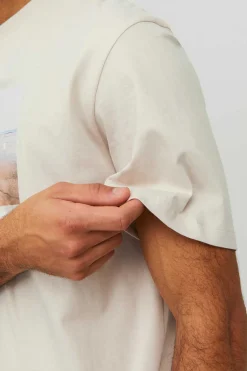 Jack & Jones T-Shirt De Manga Curta Estampada Cinza Outlet