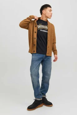 Jack & Jones T-Shirt De Manga Curta Estampado Logo Azul