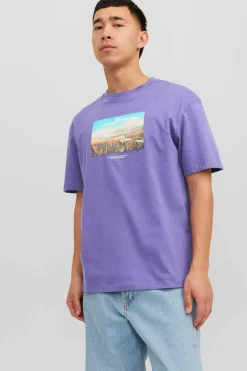 Jack & Jones T-Shirt De Manga Curta Print Foto Roxo Hot