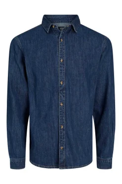 Jack & Jones T-Shirt De Manga Curta Slim Em Algodao Sustentavel Plus Azulado Hot