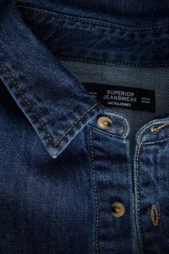 Jack & Jones T-Shirt De Manga Curta Slim Em Algodao Sustentavel Plus Azulado Hot