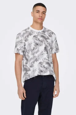 Only & Sons T-Shirt Estampada Branco Clearance