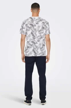 Only & Sons T-Shirt Estampada Branco Clearance