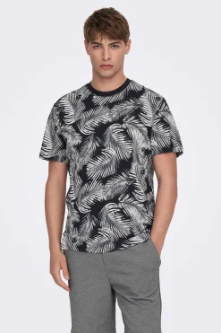 Only & Sons T-Shirt Estampada Marinho Outlet