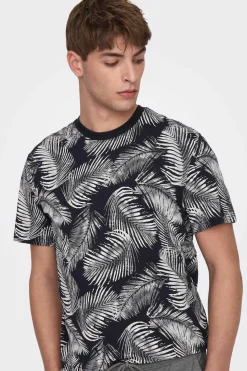 Only & Sons T-Shirt Estampada Marinho Outlet