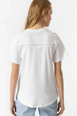 Tiffosi T-Shirts-T-Shirt Estampada Frontal Com Franjas