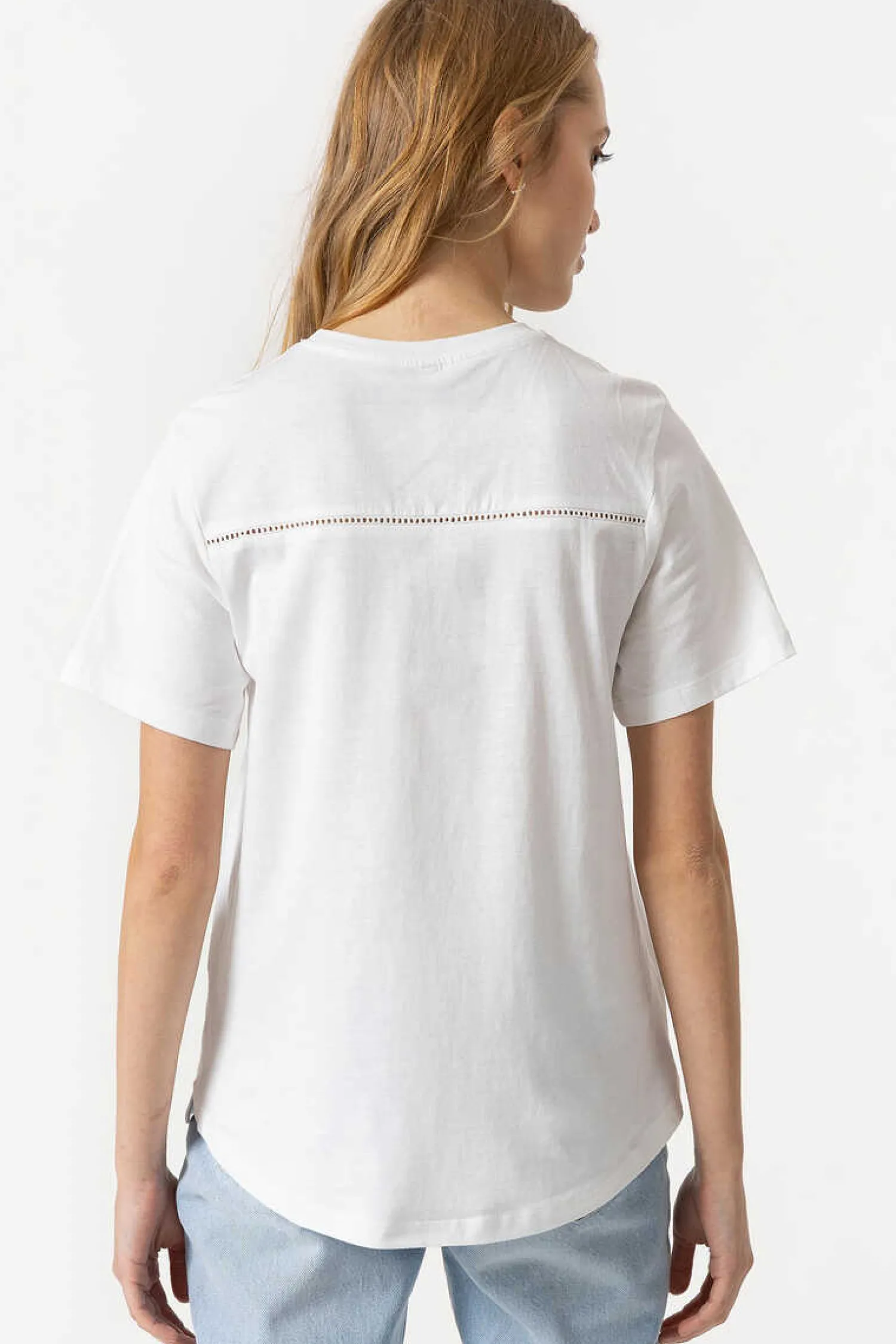 Tiffosi T-Shirts-T-Shirt Estampada Frontal Com Franjas