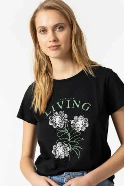 Tiffosi T-Shirts-T-Shirt Estampado Frontal Com Apliques
