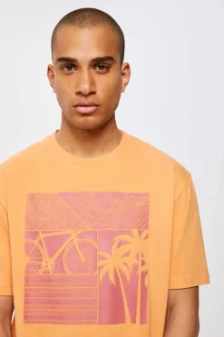 Springfield T-Shirt Geometric Bike Laranja Sale