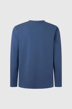 Pepe Jeans T-Shirt Manga Comprida Algodao Jersey Azul