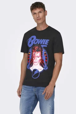 Only & Sons T-Shirt Manga Curta Bowie Preto
