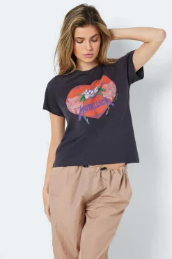 Noisy May Licencas-T-Shirt Manga Curta Print Frontal