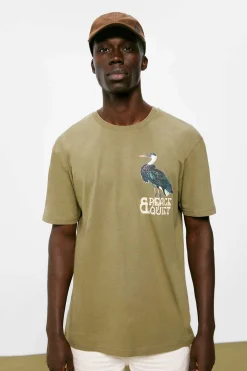 Springfield T-Shirt Peace & Quiet Caqui Escuro Outlet