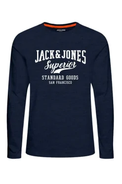 Jack & Jones T-Shirt Pijama Manga Comprida Print Logo Azul Clearance