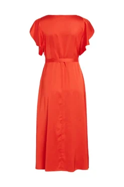 Vila Vestidos E Macacoes-Vestido Acetinado Envolvente