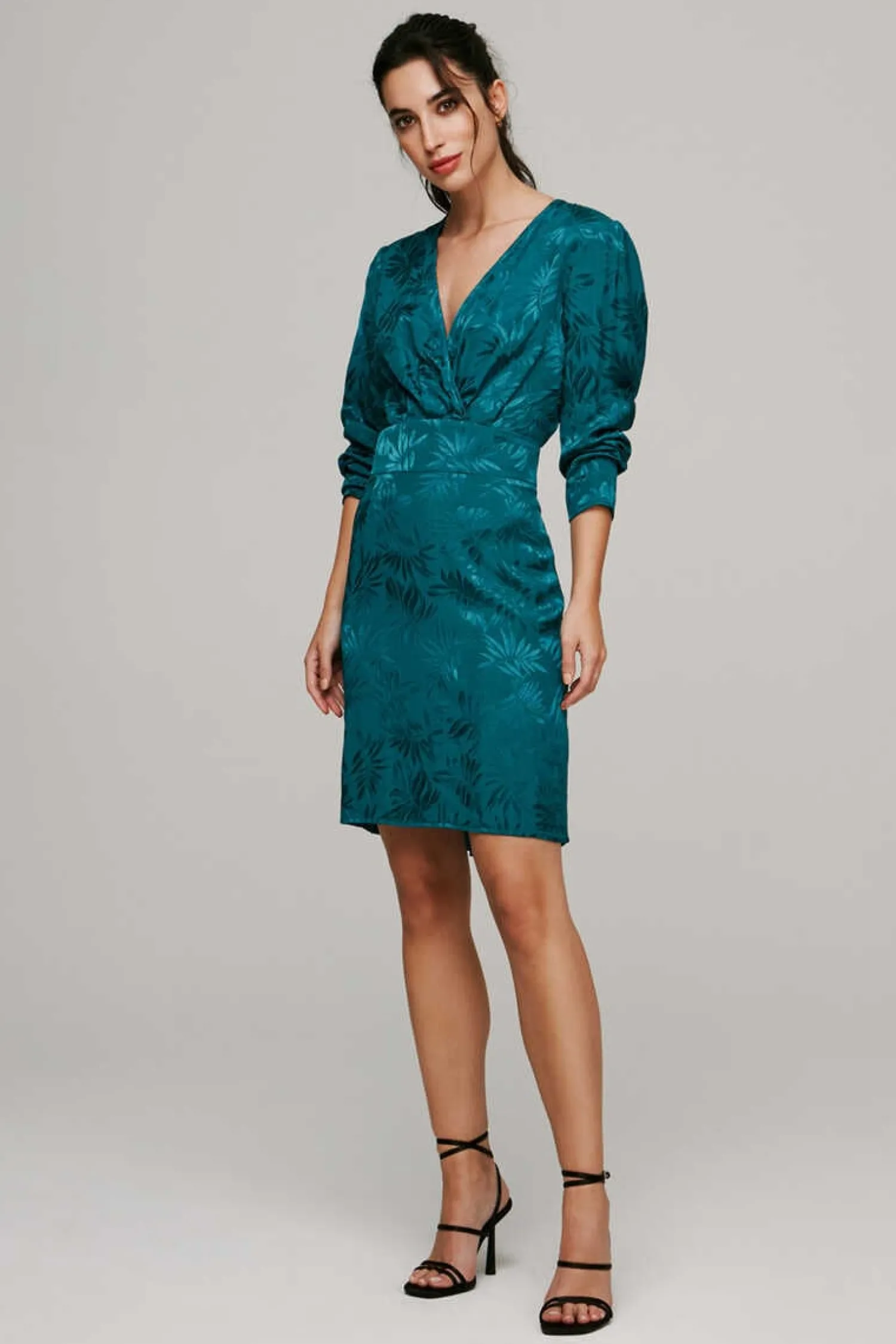 Vila Vestidos E Macacoes-Vestido Acetinado Jacquard