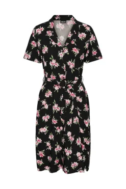 Pieces Vestidos E Macacoes-Vestido Camiseiro De Manga Curta.