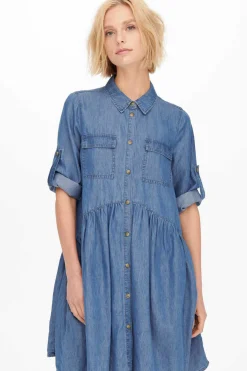 Only Vestidos E Macacoes-Vestido Camiseiro Lyocell