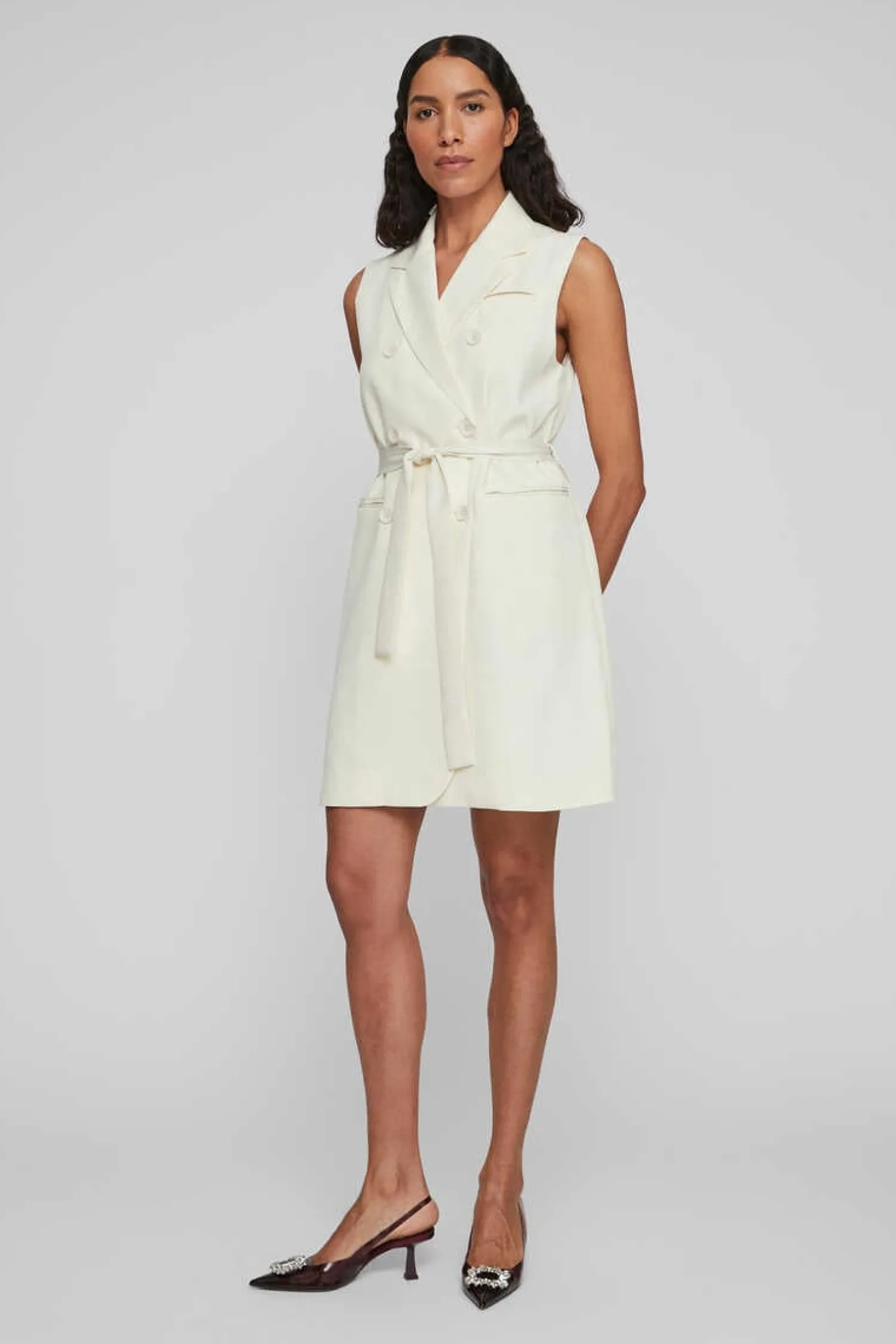 Vila Vestidos E Macacoes-Vestido Colete Blazer